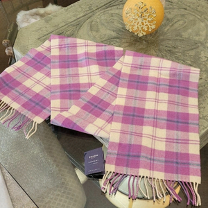 JOHNSTON LAMBSWOOL SCOTLAND FRINGED TARTAN SCARF
